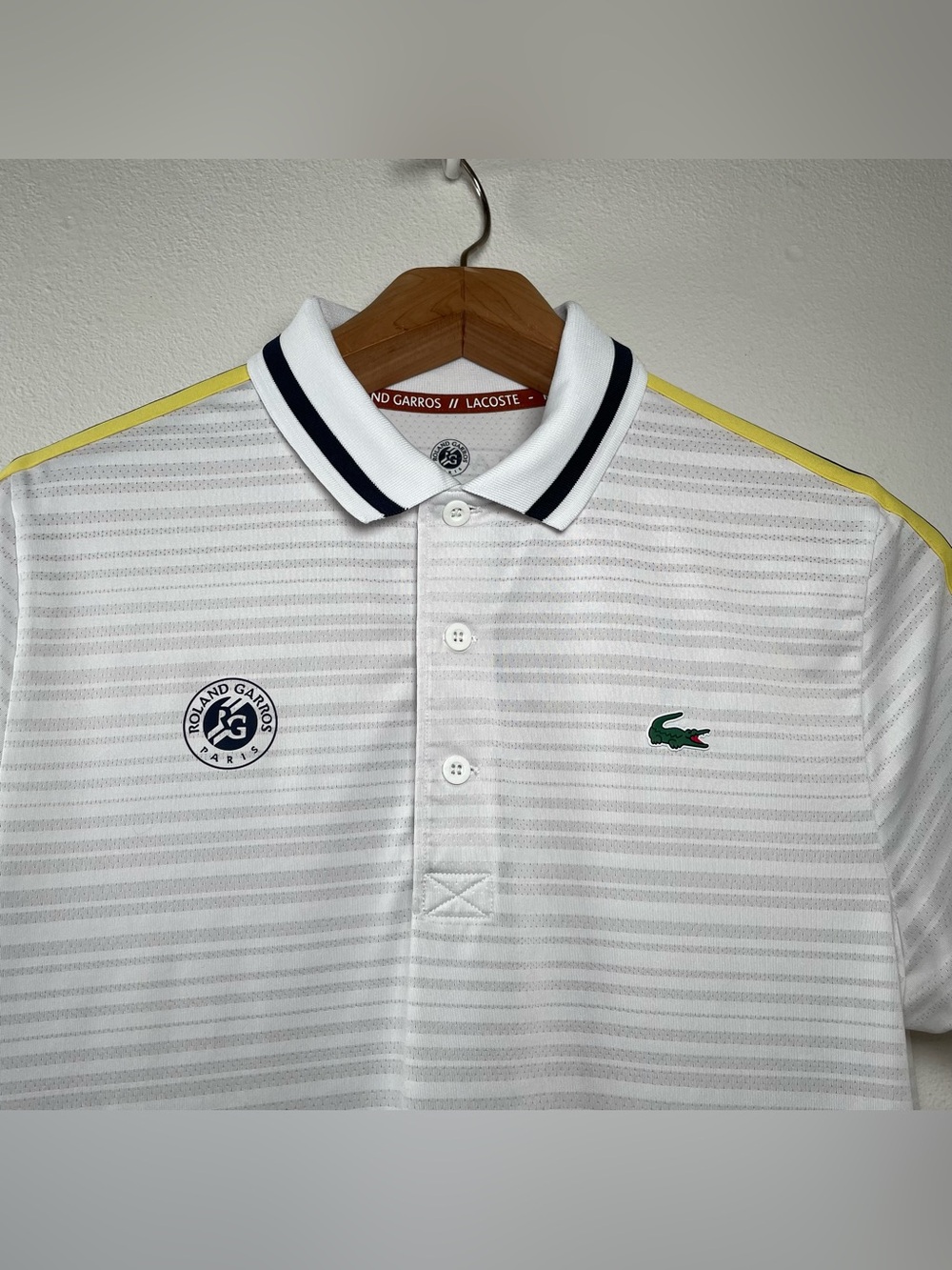 Lacoste x Roland Garros French Open Striped Tennis Polo Shirt size Us M Fr 4